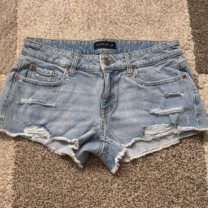 Aeropostale Light Blue Distressed Jean Shorts